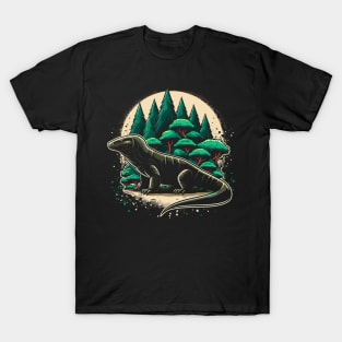 big komodo on green forest night T-Shirt